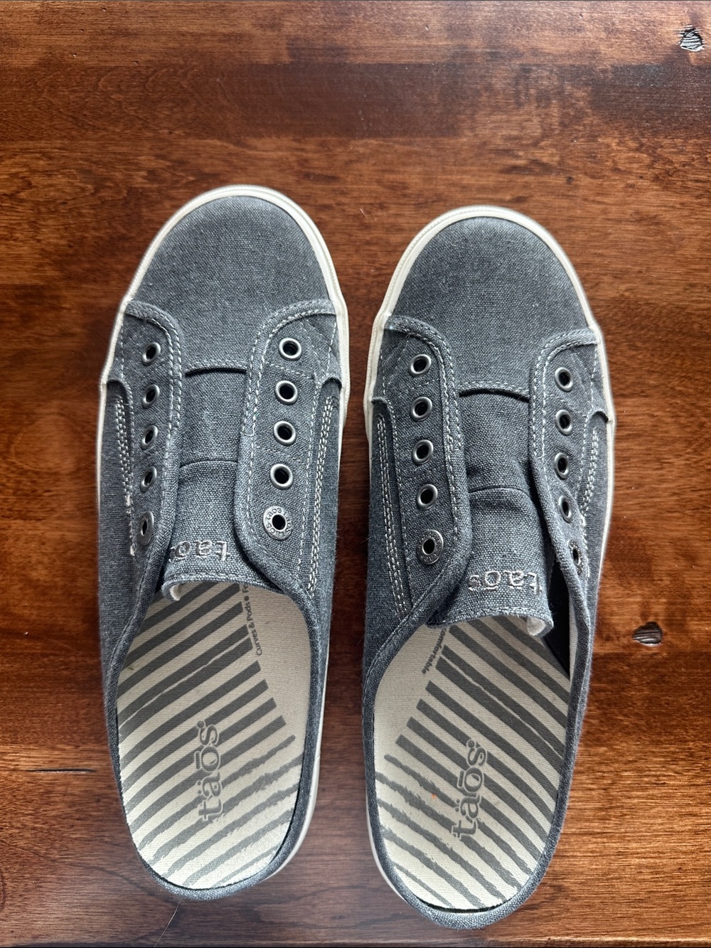 Taos Footwear Charcoal Slip-On Canvas Sneakers